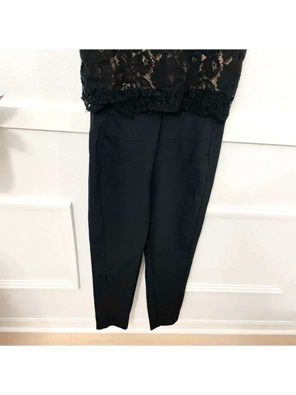 Veronica Beard Wright Black Lace Top Jumpsuit 4 Dark Feminine Romantic - Picture 3 of 7